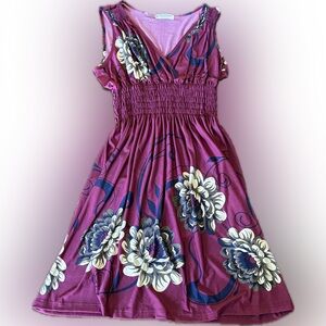 Jon & Anna | Burgundy Floral Mini Dress size 1X